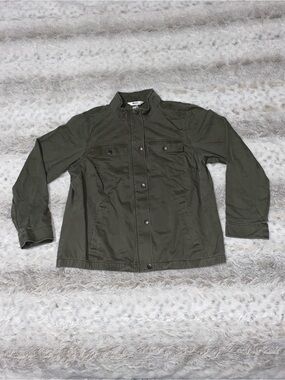 CJ Banks Olive Green Military-Style Field Jacket